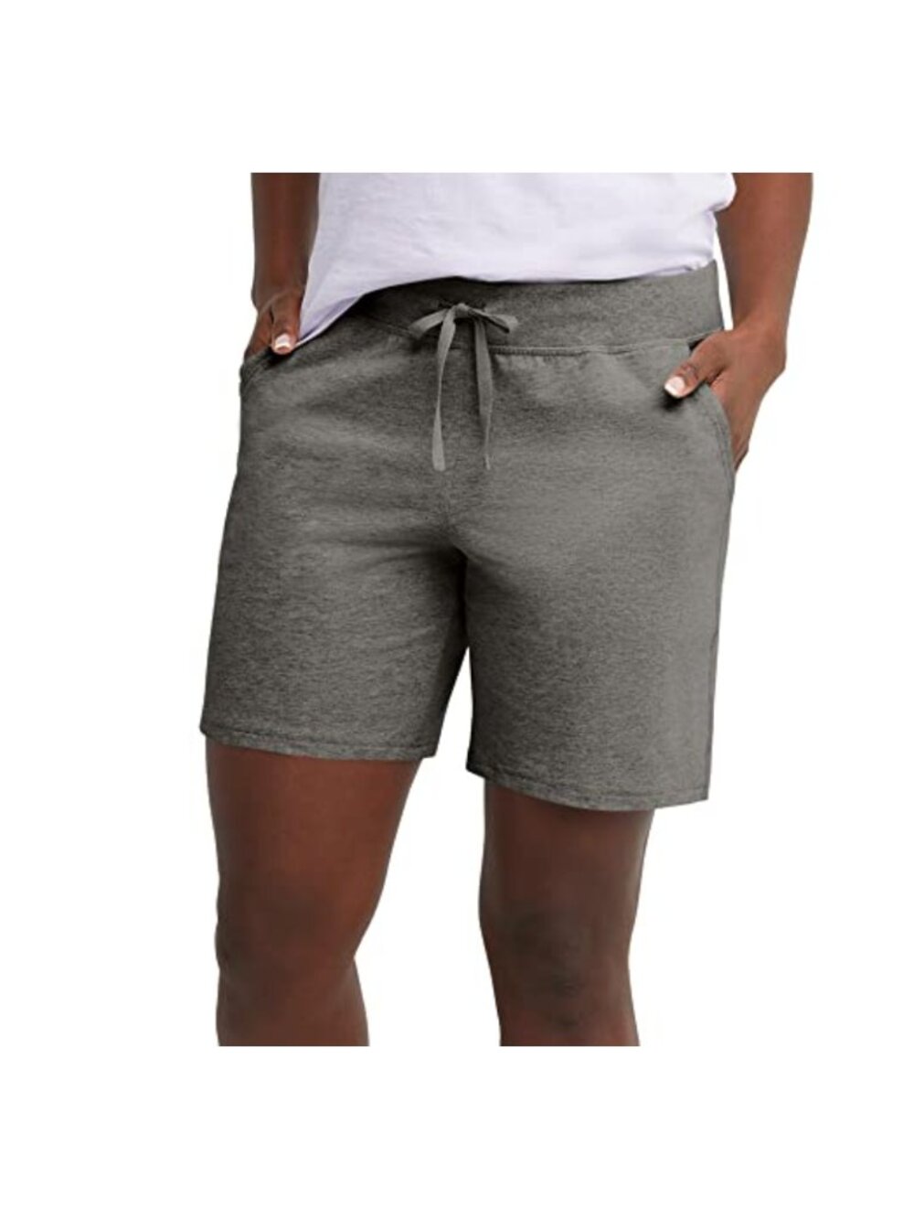 Hanes Women's Cotton Jersey Pocket Shorts Drawstring 7" Inseam